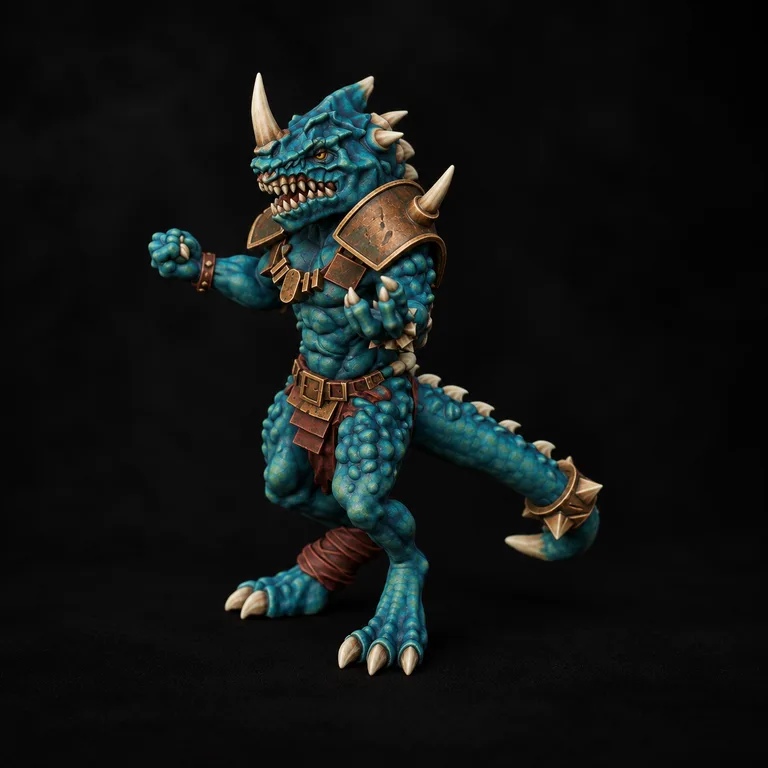 Turquoise scales and aged bronze