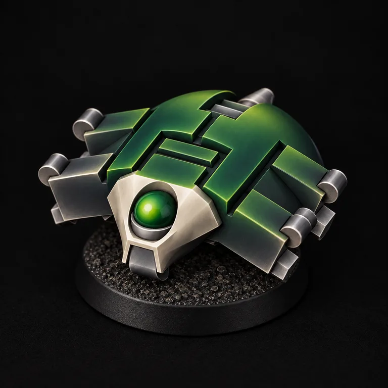 Dark green carapace and silver