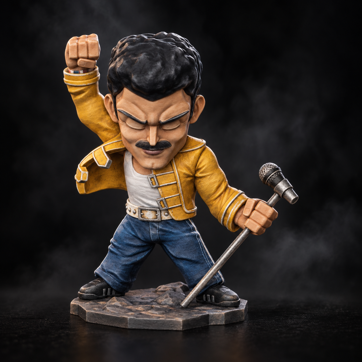 Painted Freddie Mercury chibi miniature