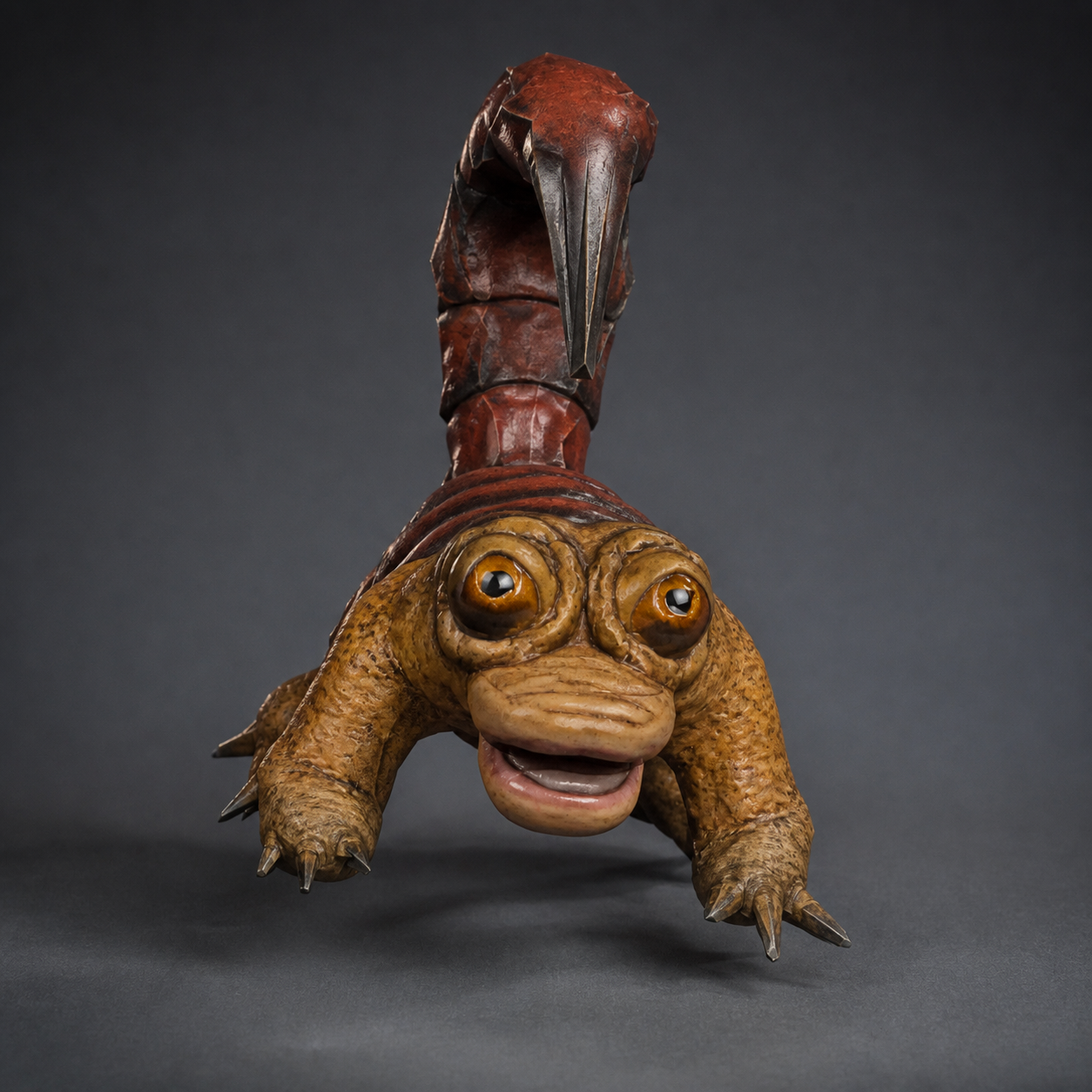 Ochre Simian Scorpion with a crimson tail