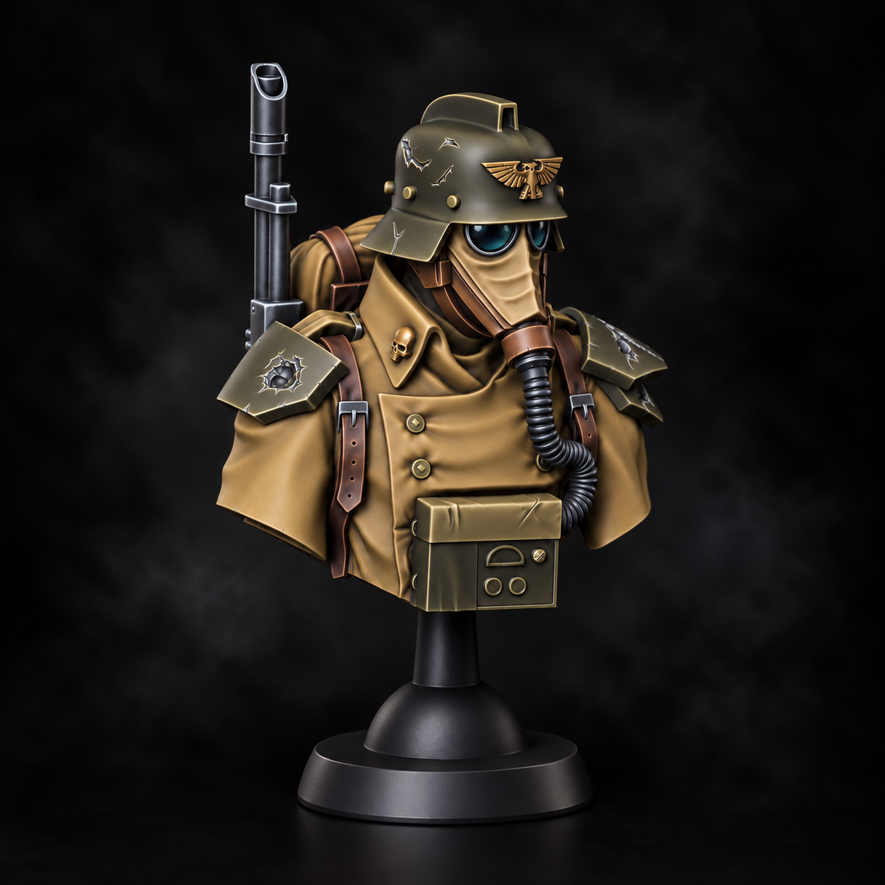 Krieg bust — khaki and dark olive