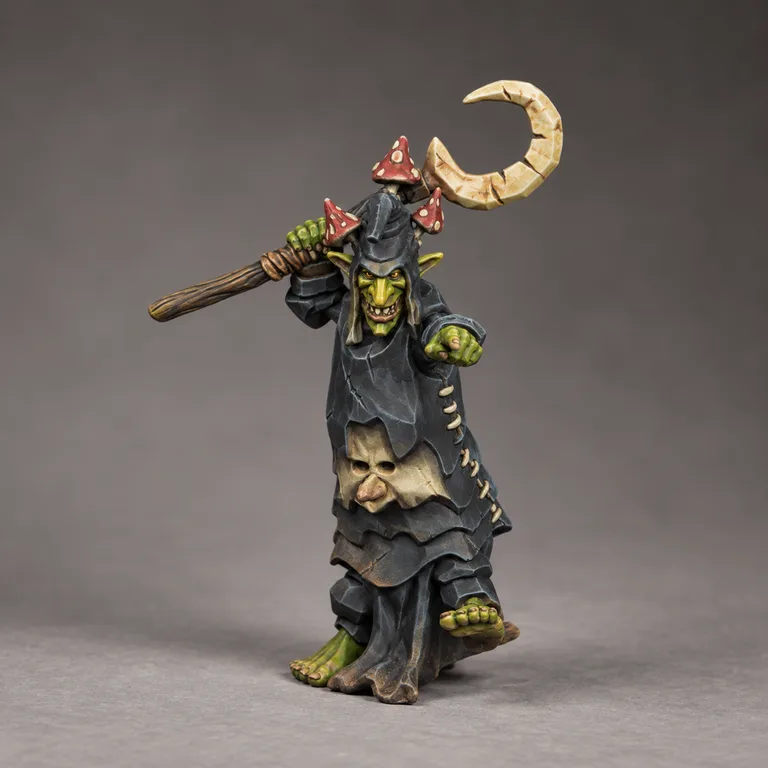 Green skin and charcoal robes